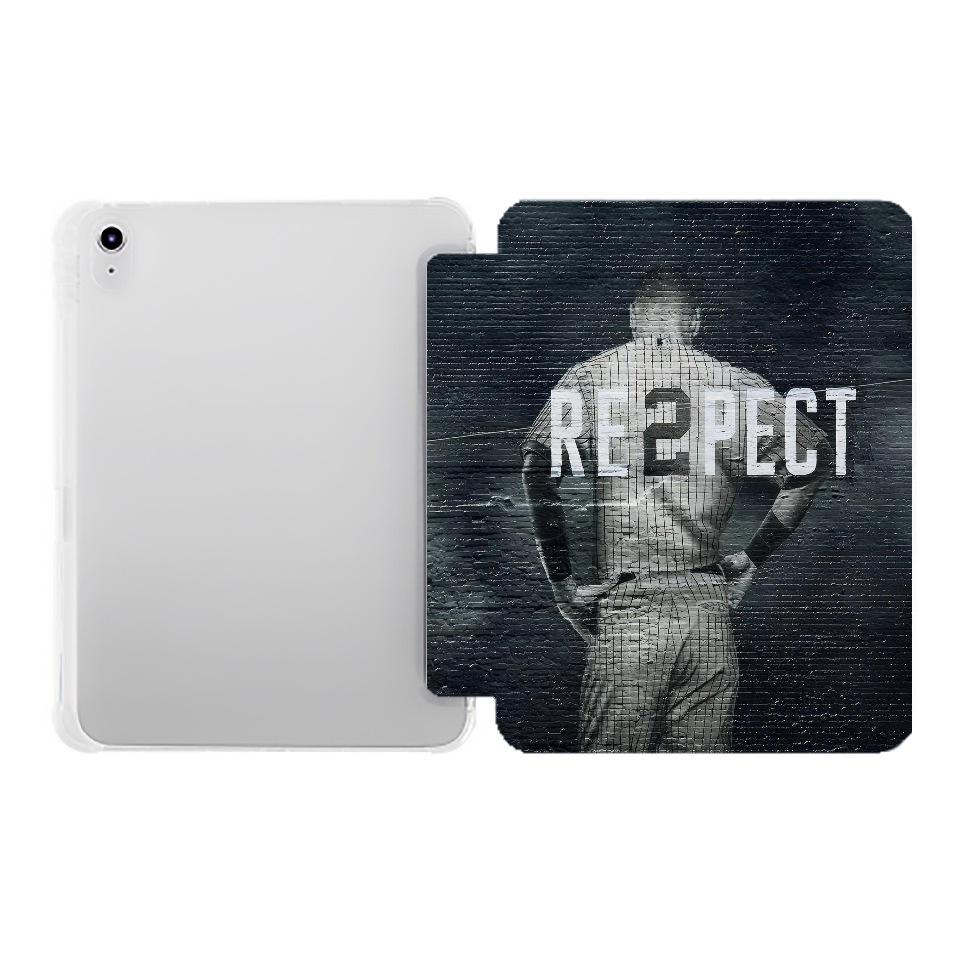 Derek Jeter 48 Premium Tri-Fold PU Leather & Silicone IPad Case With Pencil Slot – Fits 9.5,10.5,10.9 – Adjustable Stand, Slim, Protective